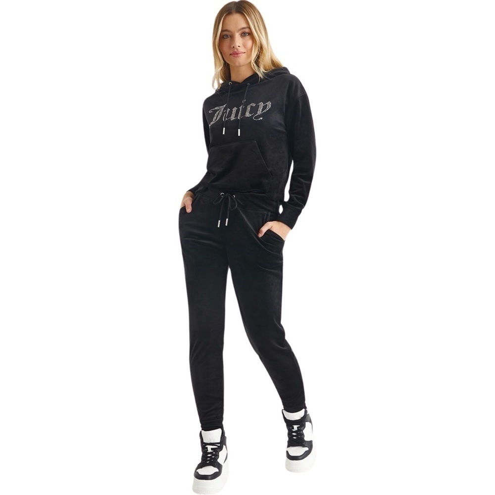 Juicy Couture | Oversized Big Bling Velour Hoodie in Black Licorice - Sz M (NWT) - Picture 9 of 9